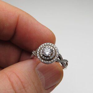 925*Sterling Silver Diamond Engagement Ring